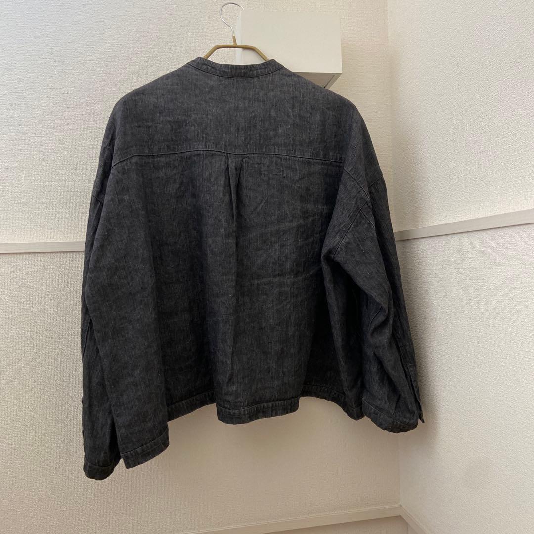 【美品】nest Robe リネンデニムスタンドカラージャケット