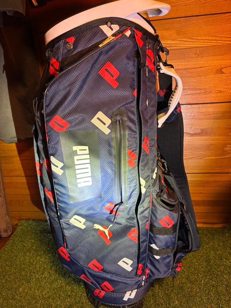 新品フードあり⭐︎PUMA ⭐︎キャディバッグ ネイビー/レッド