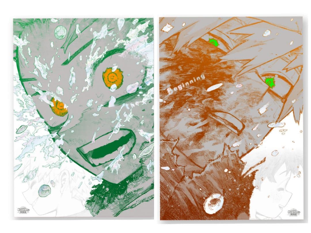 ヒロアカ原画展　ポスター　A2アートポスター　緑谷　爆豪　おさなな