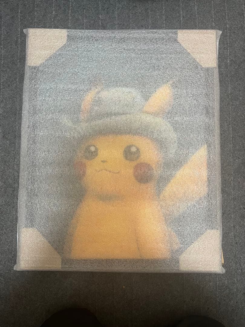 ゴッホピカチュウ キャンバスアート 黒木枠付　Sサイズ 45×35cm