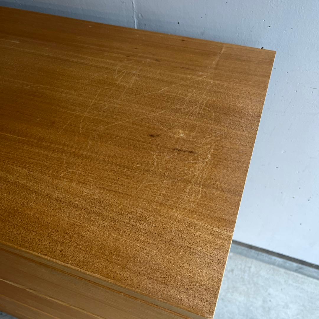 しばっこ★無印 木製チェスト・４段ワイド・タモ材 ナチュラル