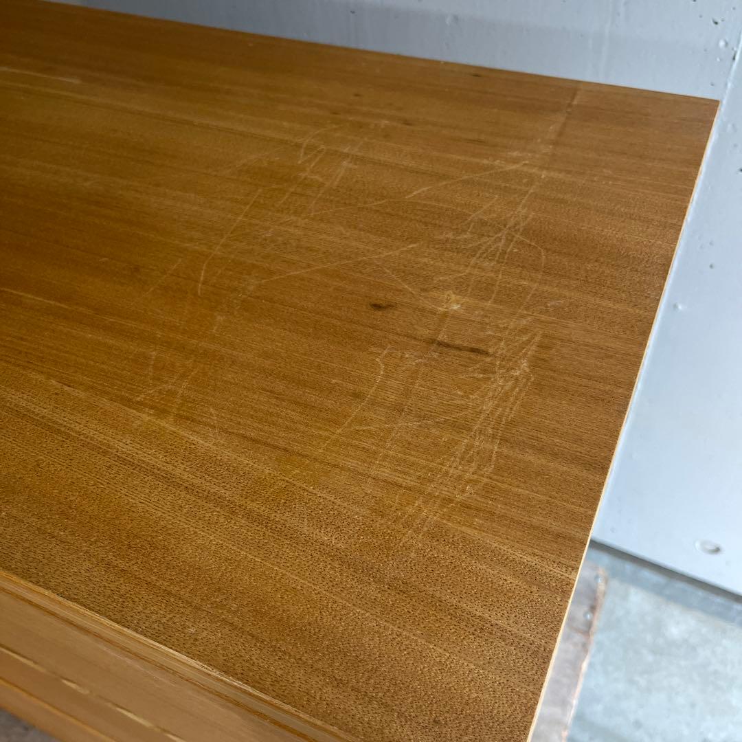 しばっこ★無印 木製チェスト・４段ワイド・タモ材 ナチュラル