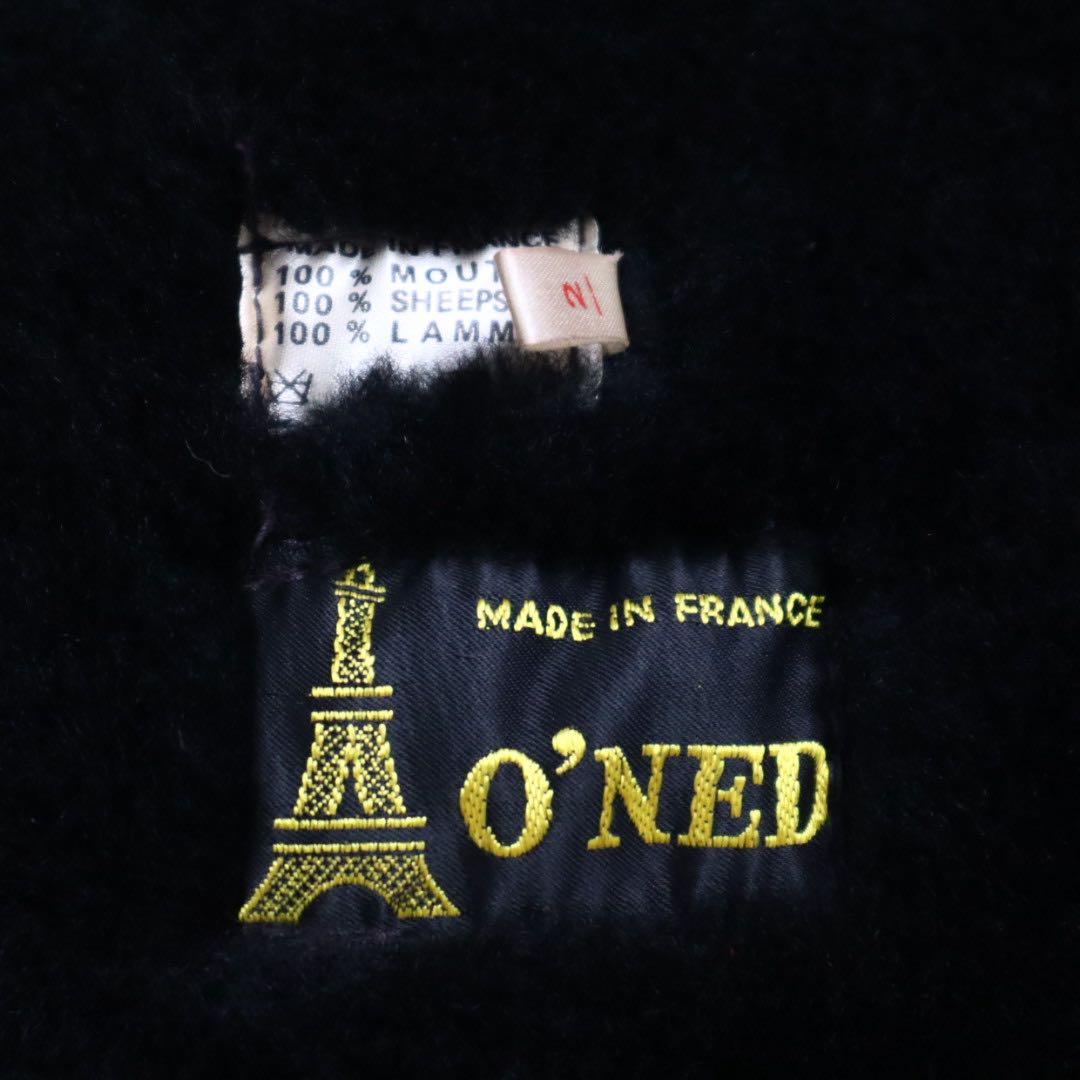 Vintage フランス製 オレンジ ラム ムートン ロング ダッフルコート