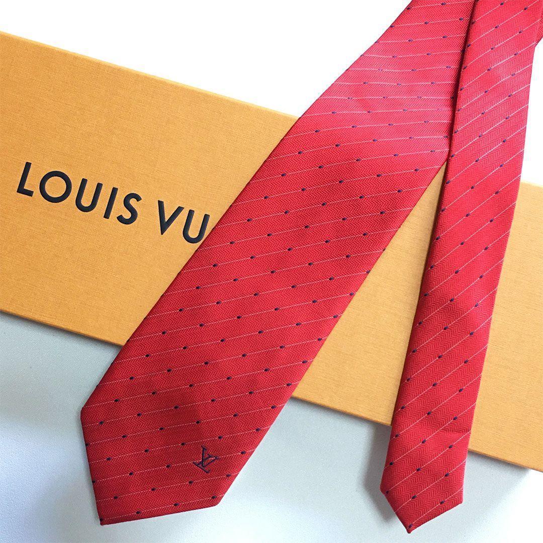 未使用級 ルイヴィトン Louis Vuitton ネクタイ ドット ストライプ