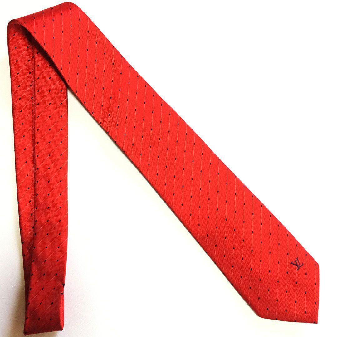 未使用級 ルイヴィトン Louis Vuitton ネクタイ ドット ストライプ