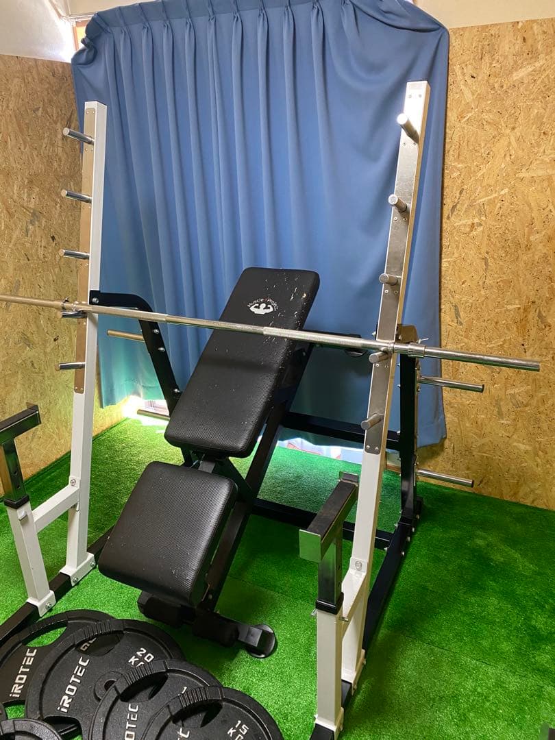 ベンチプレス　バーベルラック ウエイトプレート107.5kg 付き ベンチプレス