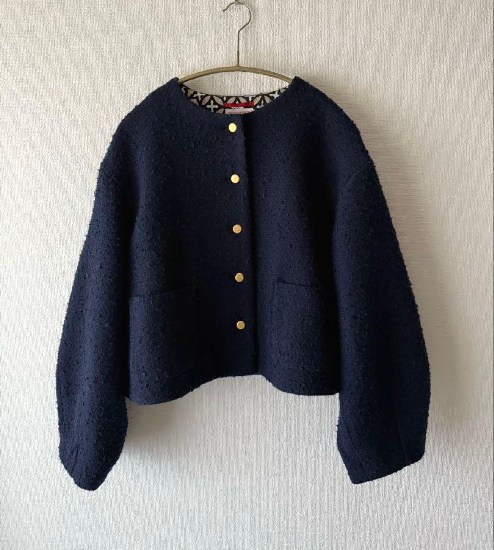 最終SALE★ドレステリア サスティナブルツイード】コクーンスリーブジャケッ ト