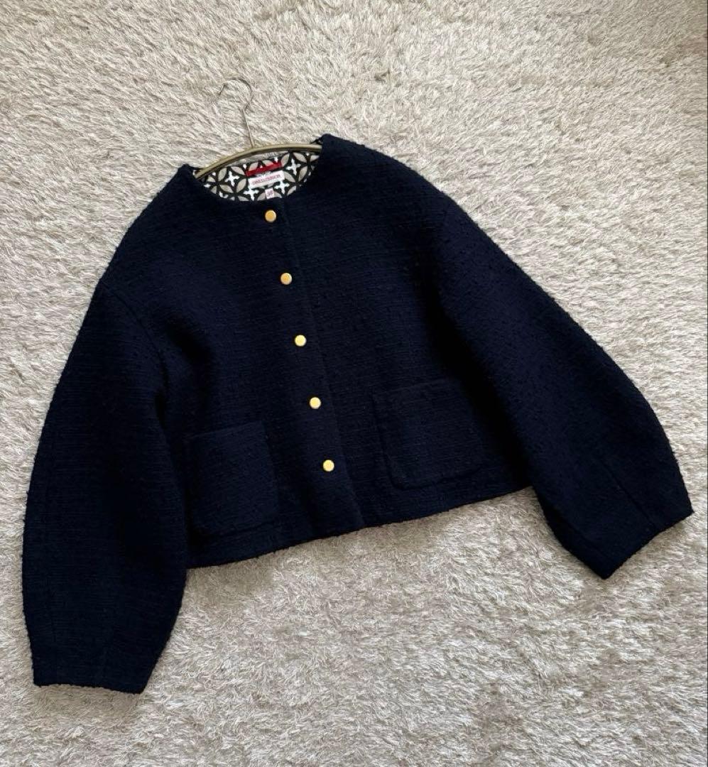 最終SALE★ドレステリア サスティナブルツイード】コクーンスリーブジャケッ ト