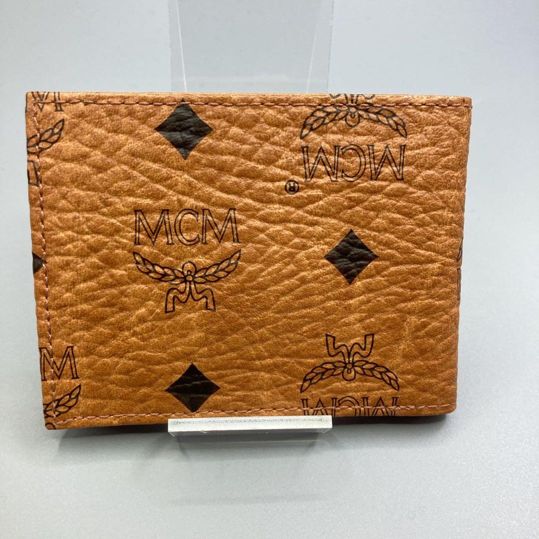 MCM エムシーエム 二つ折り財布 ヴィセトス柄　コンパクトウォレット レザー
