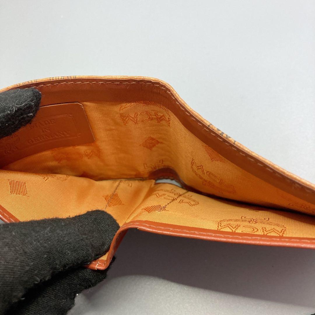 MCM エムシーエム 二つ折り財布 ヴィセトス柄　コンパクトウォレット レザー