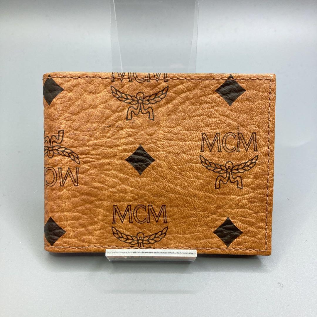 MCM エムシーエム 二つ折り財布 ヴィセトス柄　コンパクトウォレット レザー
