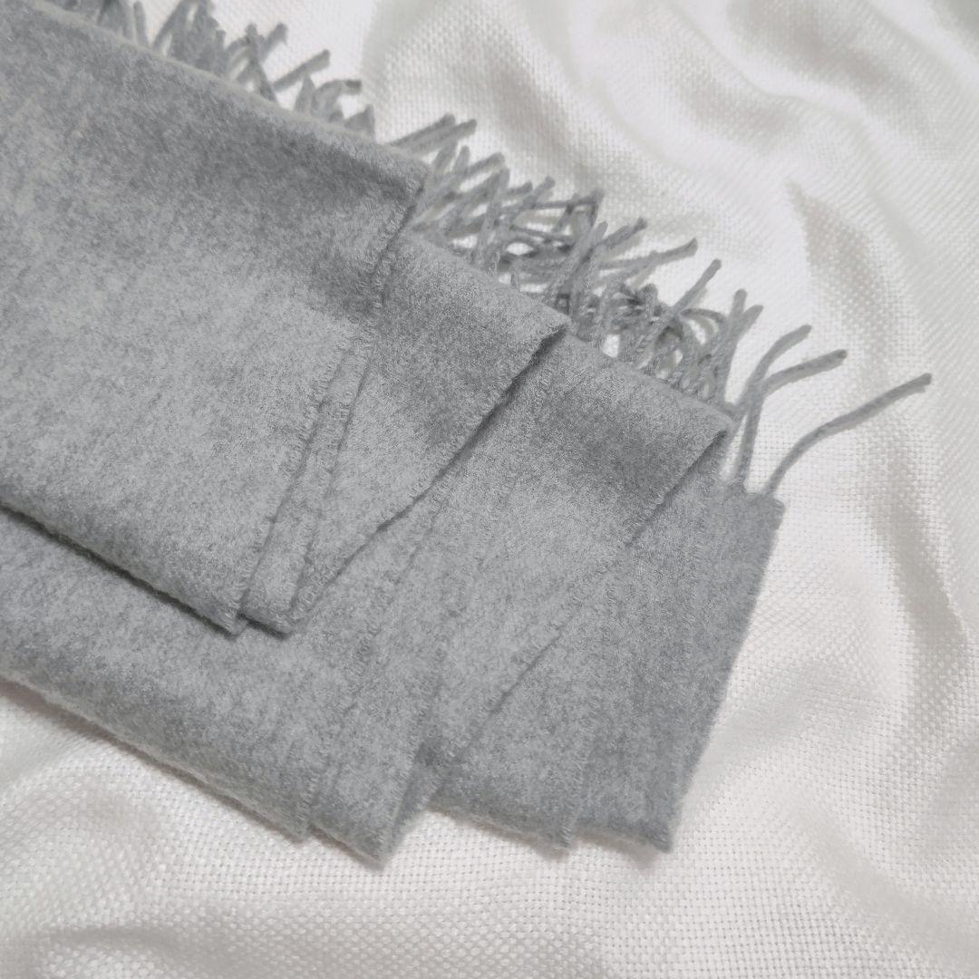 JOHNSTONSジョンストンズ100%カシミヤ大判プレーンストールマフラー薄灰