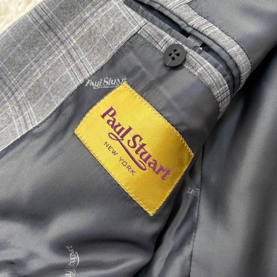 美品✨Paul Stuart スーツ グレー グレンチェック総裏 裏地柄