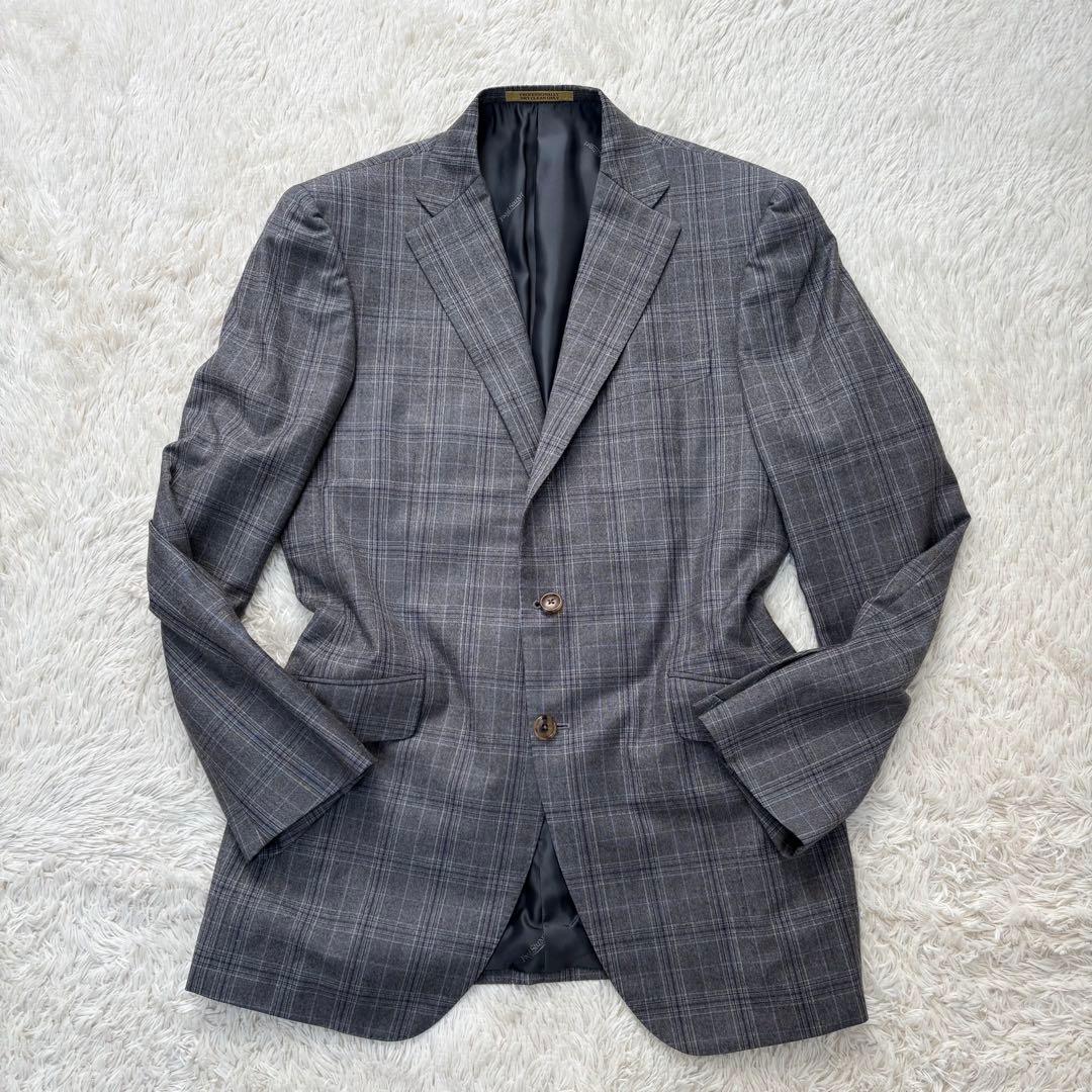 美品✨Paul Stuart スーツ グレー グレンチェック総裏 裏地柄