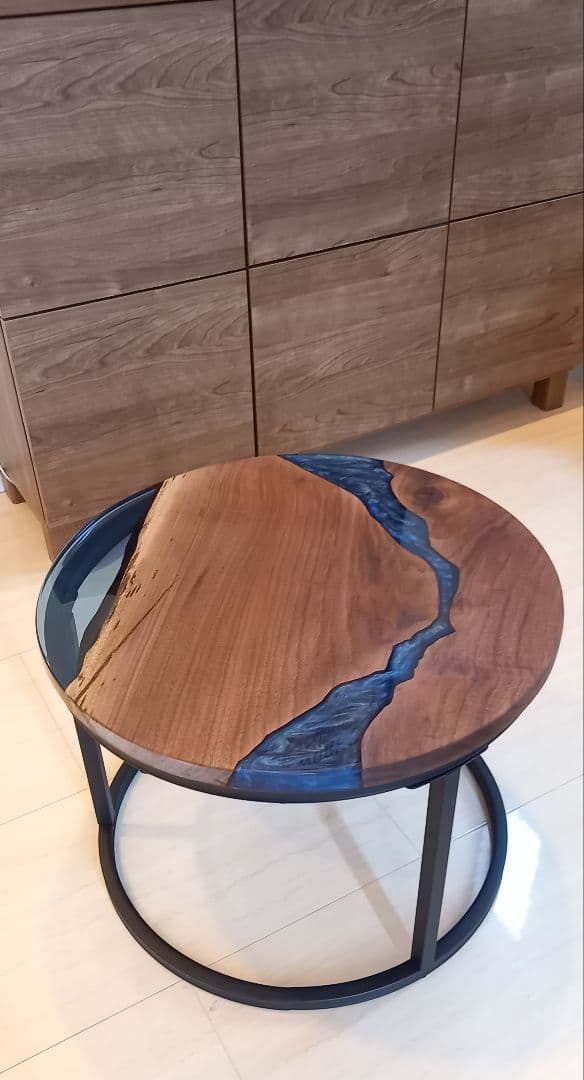 レジンテーブル　リバーテーブル　丸テーブル　コーヒーテーブル　サイドテーブル