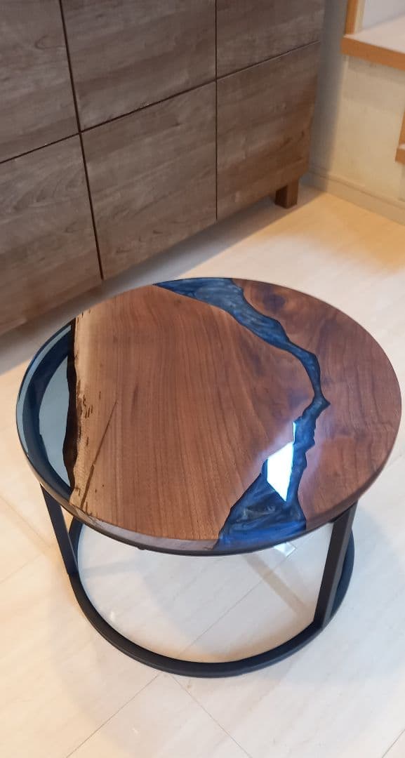 レジンテーブル　リバーテーブル　丸テーブル　コーヒーテーブル　サイドテーブル