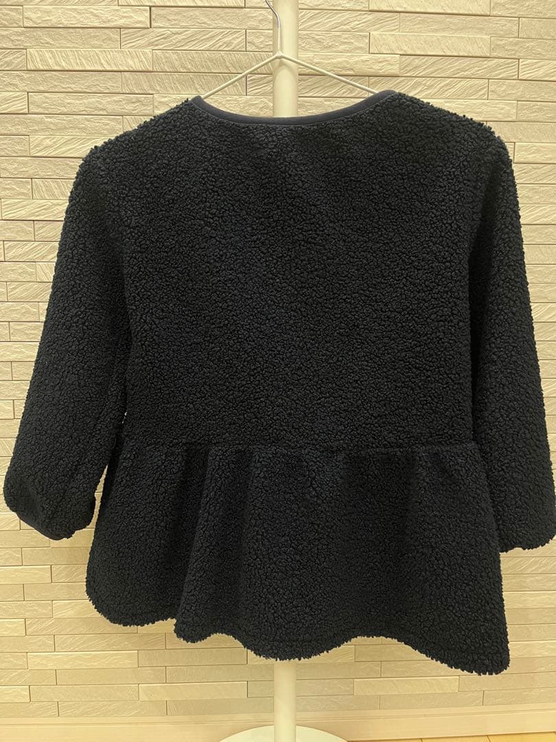 極美品　メゾピアノ　ネイビー フリル　フードジャケット　130