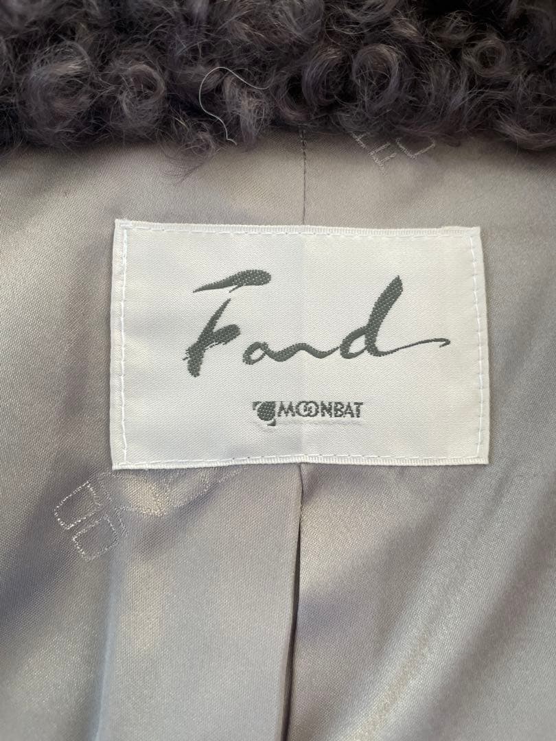 FOND × MOONBAT 高級ラムスキン編み込みムートンコート チェック柄