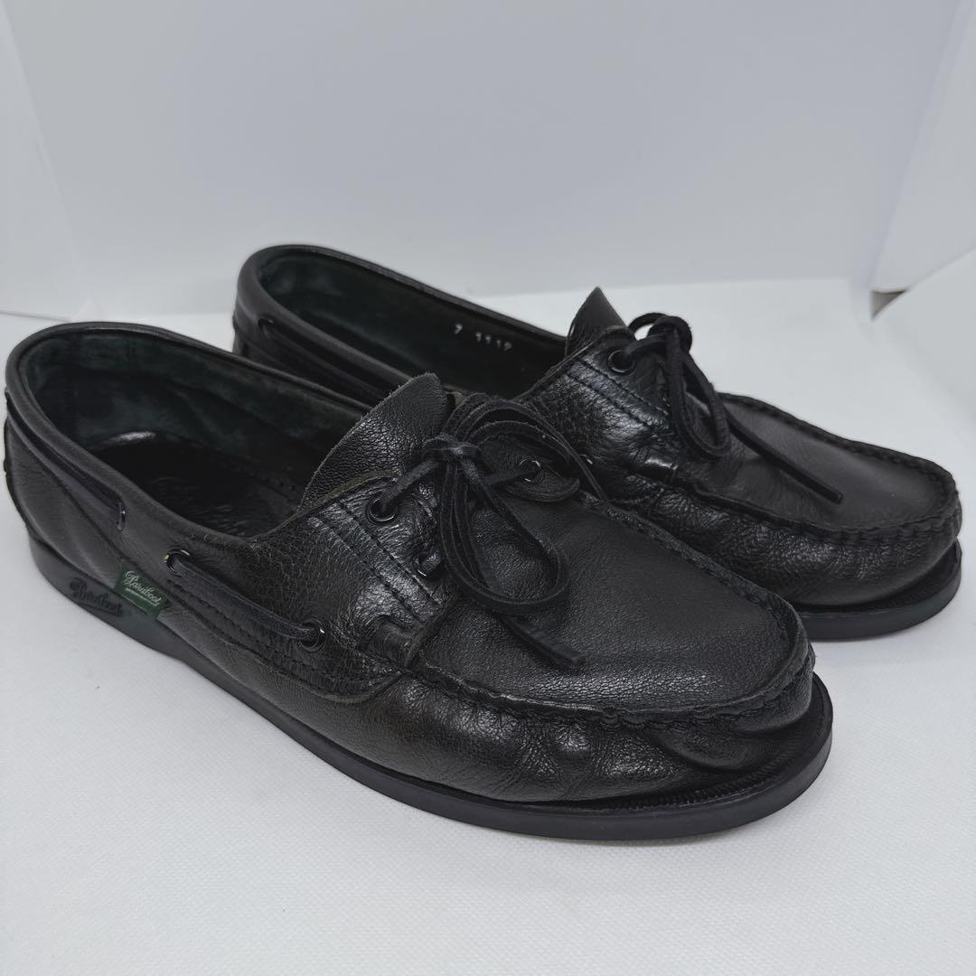 美品 Paraboot BARTH MARINE 7 黒 CERF 鹿革