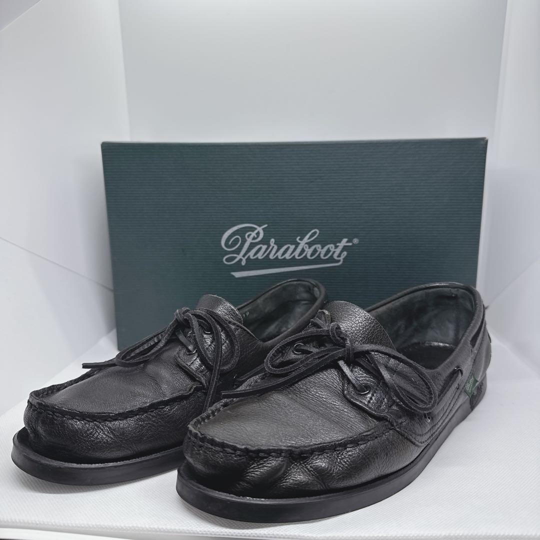 美品 Paraboot BARTH MARINE 7 黒 CERF 鹿革
