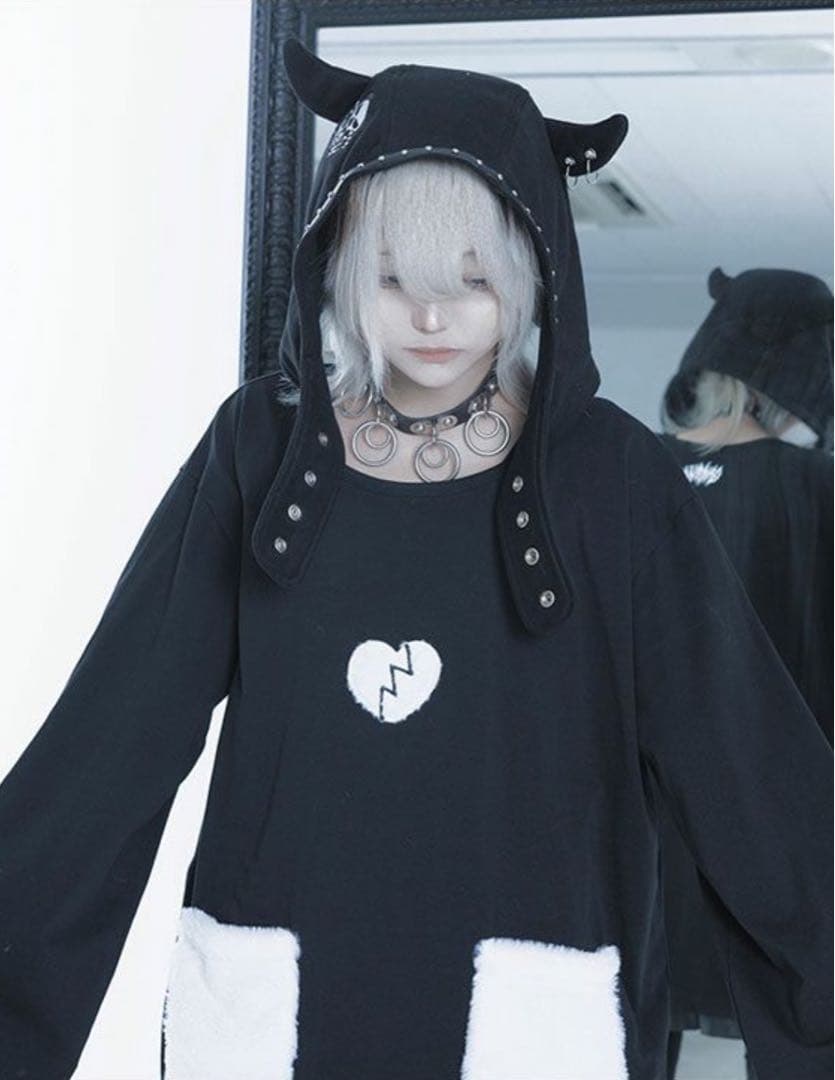 Gamchu【ガムチュ】ニンゲンやめたいMonster Hood/ Black