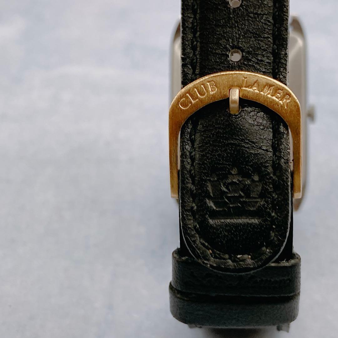 【稼動品】SEIKO シャリオ スクエア メンズ クォーツ 社外ベルト 腕時計