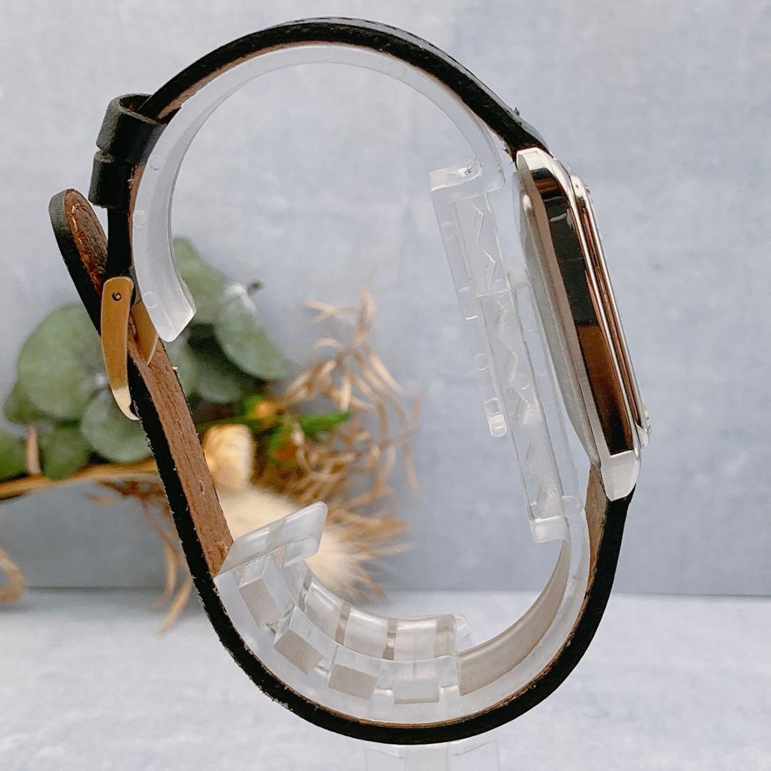 【稼動品】SEIKO シャリオ スクエア メンズ クォーツ 社外ベルト 腕時計