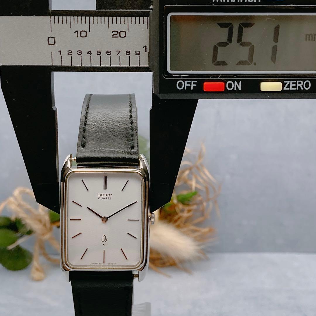 【稼動品】SEIKO シャリオ スクエア メンズ クォーツ 社外ベルト 腕時計