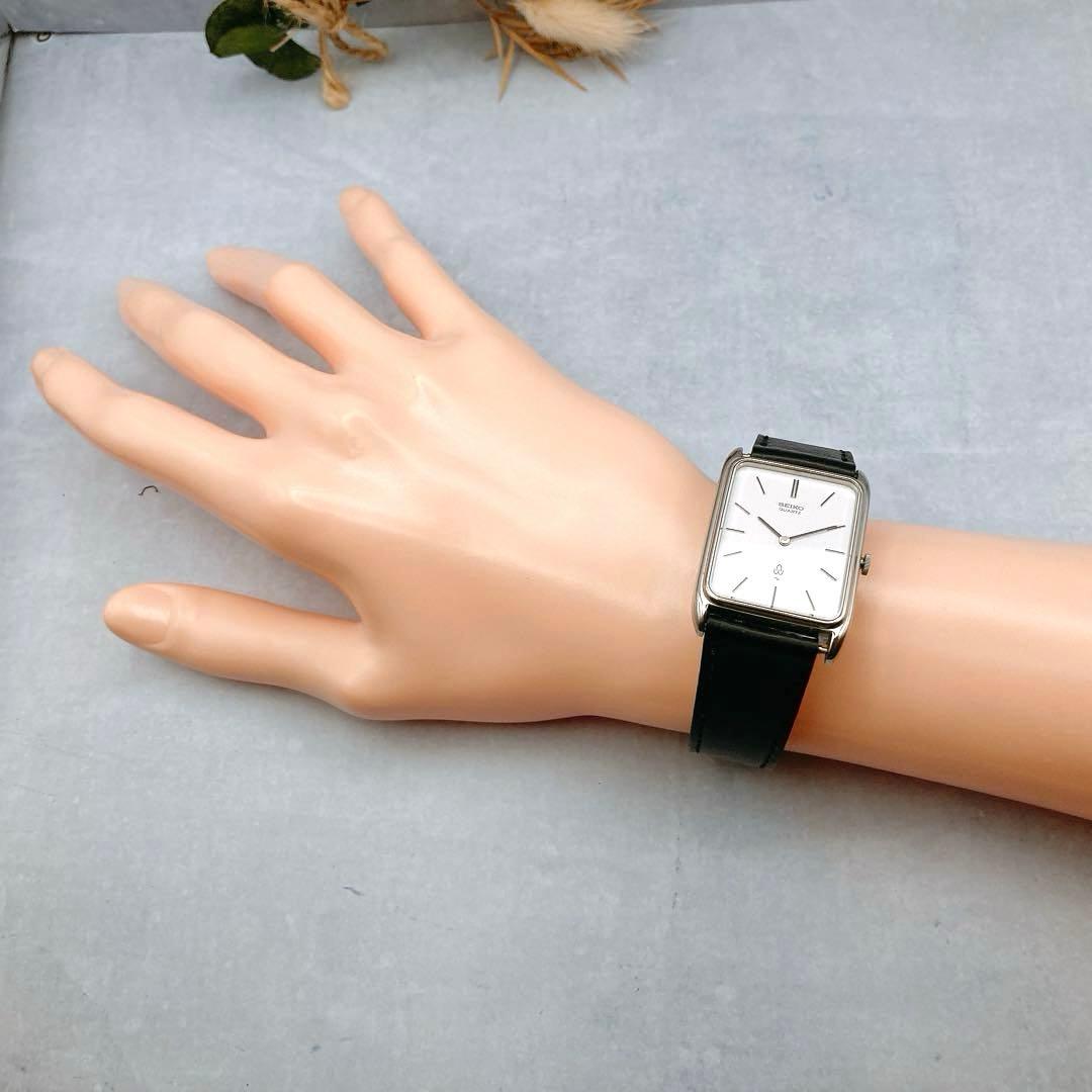 【稼動品】SEIKO シャリオ スクエア メンズ クォーツ 社外ベルト 腕時計