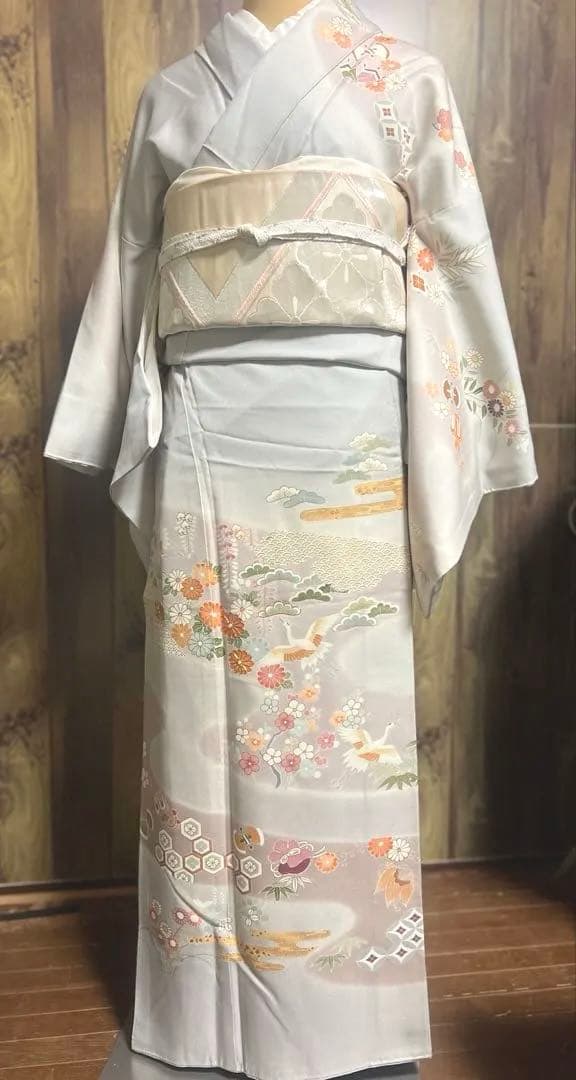 訪問着　4点フルセット　卒業式　入学式　七五三　結婚式　お宮参り　ブルーグレー