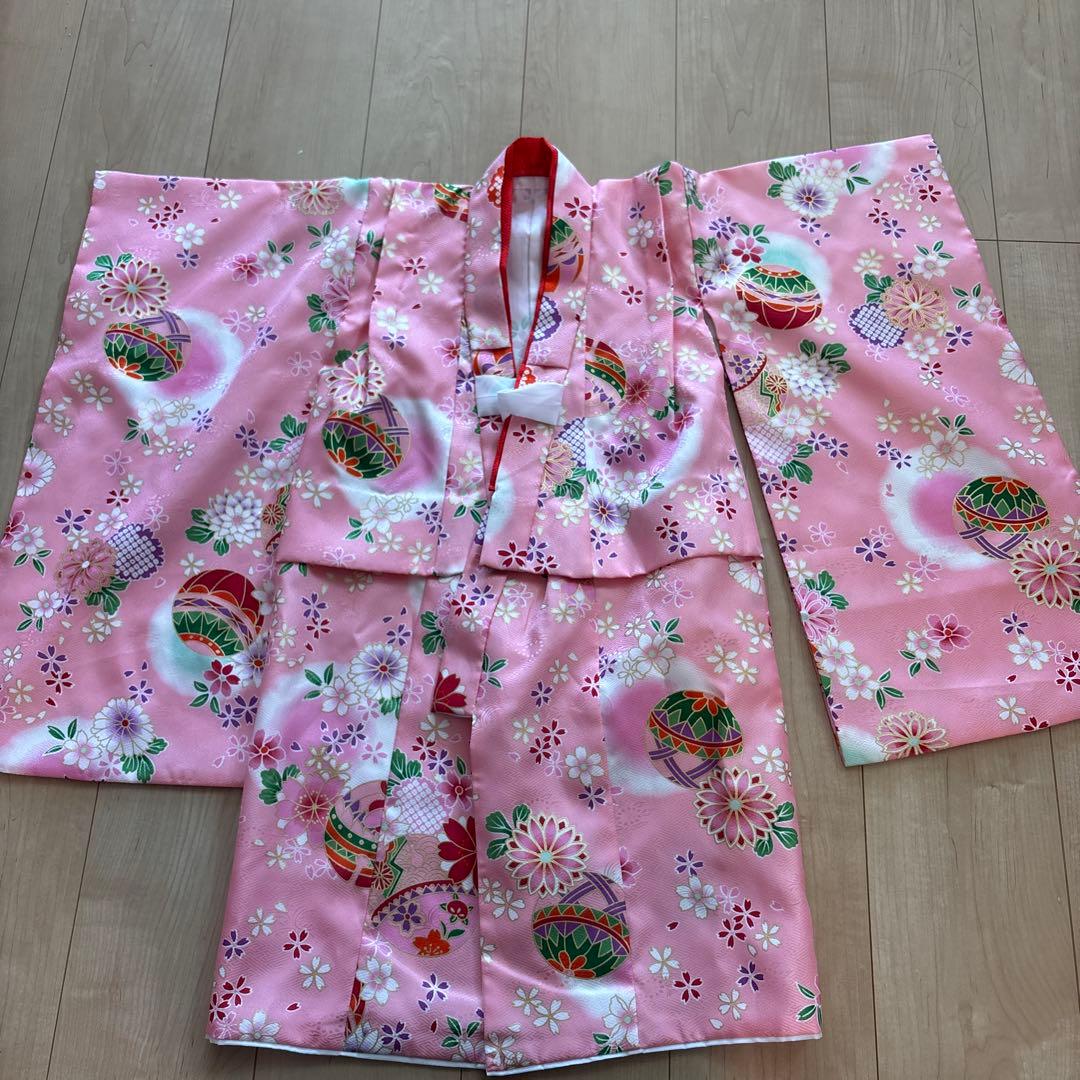 七五三 着物9点セット ピンク 花柄　3歳女の子