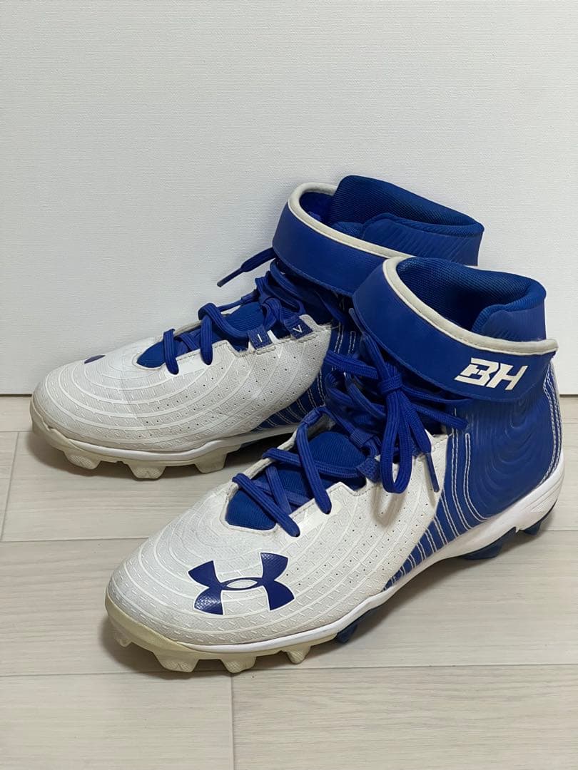 アンダーアーマー Harper モデル　ブルー ポイントスパイク26cm 中古品