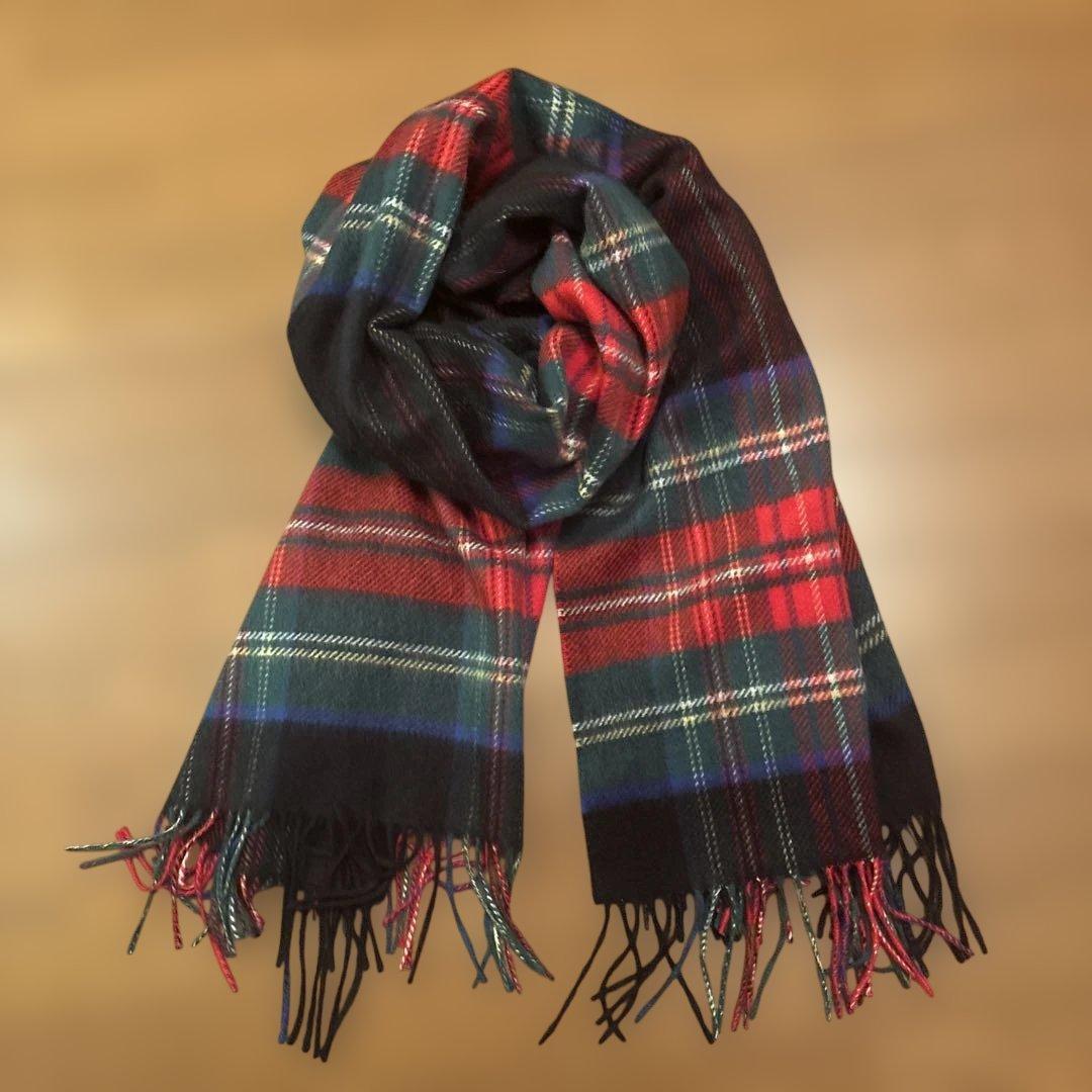 おみそちゃん　オシャレな23区のカシミヤ100%チェック大判ストール