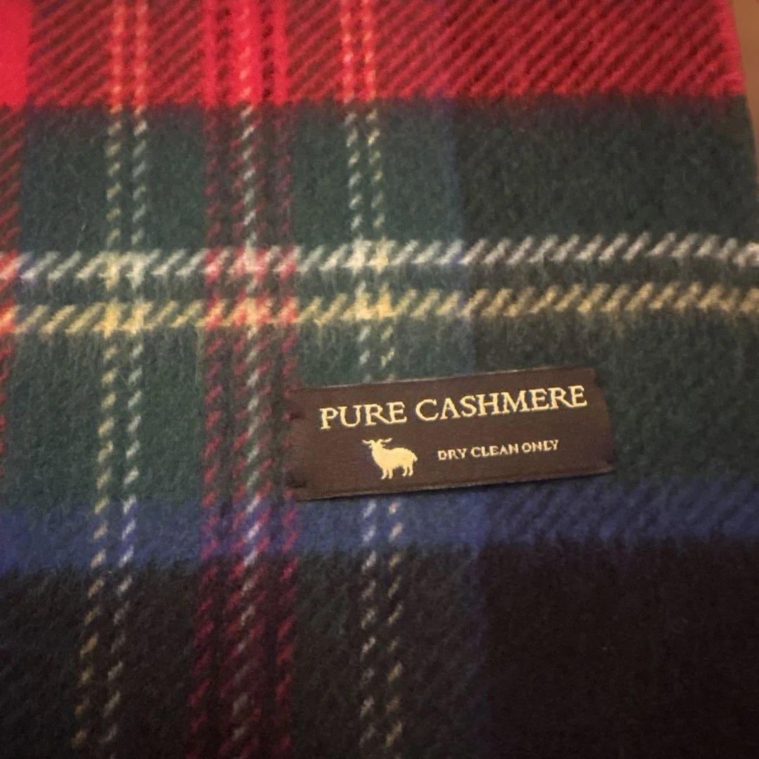 おみそちゃん　オシャレな23区のカシミヤ100%チェック大判ストール