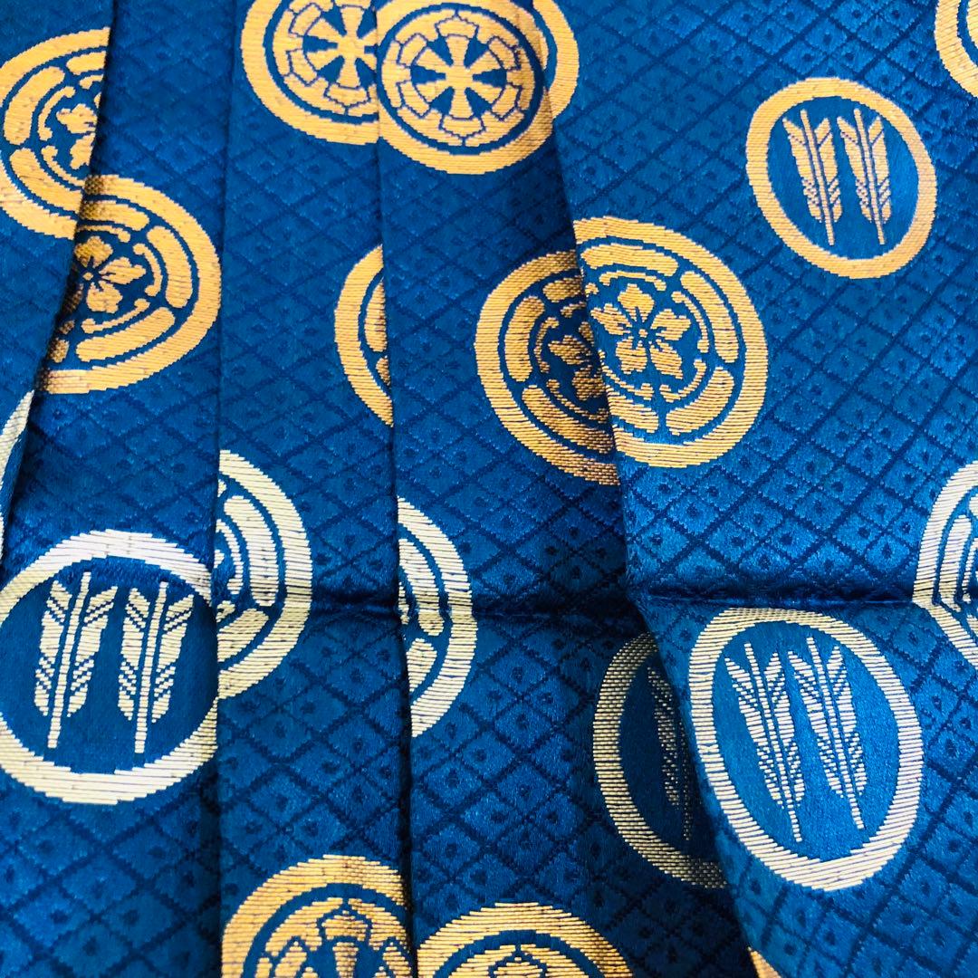 七五三５歳完全フルセット‼️豪華青系鷹金彩煌びやか⭐︎豪華金蘭刺繍袴銘品