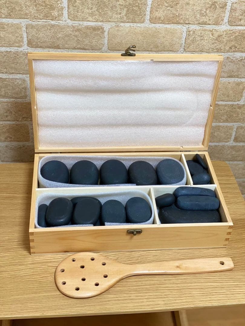 ホットストーンマッサージセット 45個　ホットストーンウォーマー