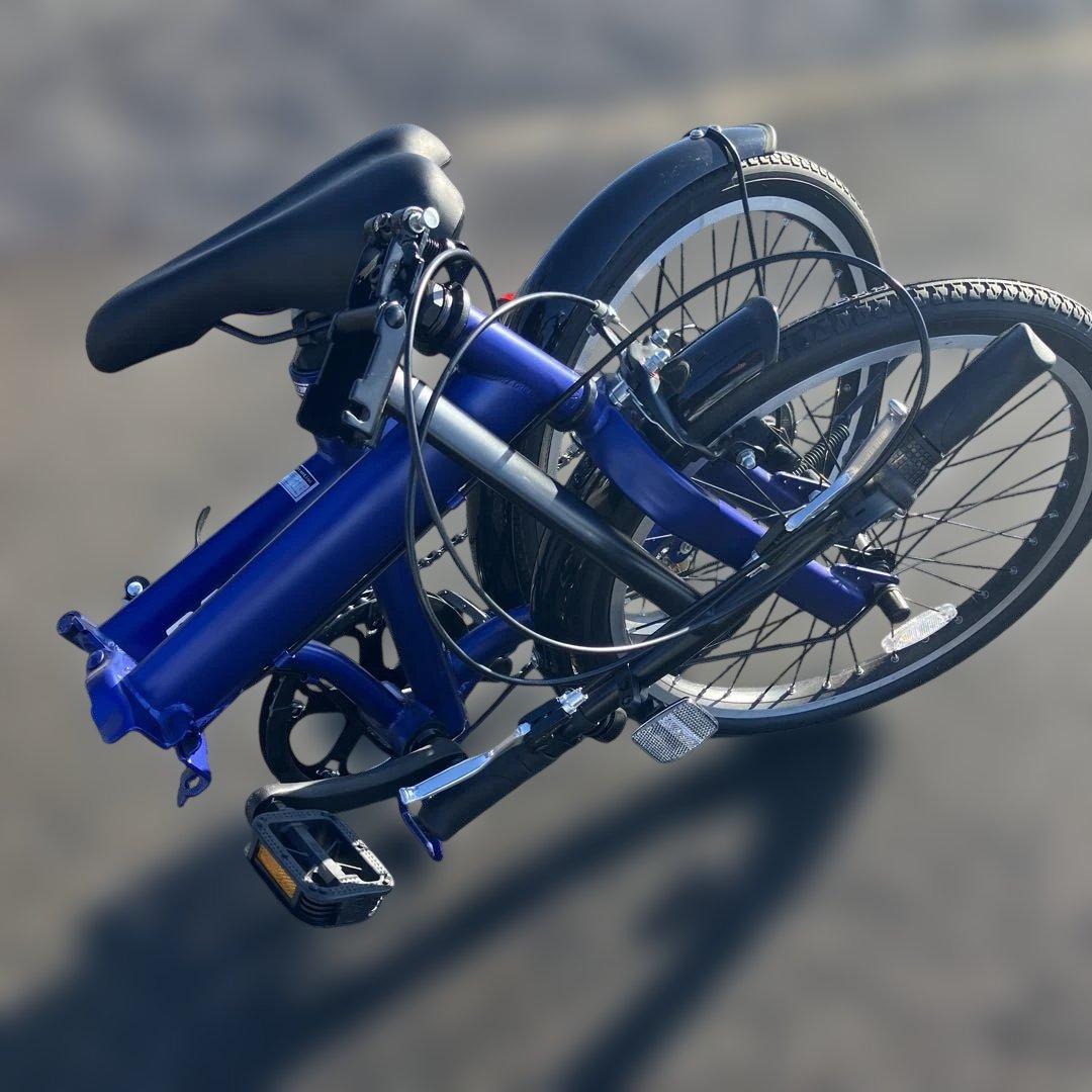 BAGGIO折りたたみ自転車 青 20インチ　ノーパンク