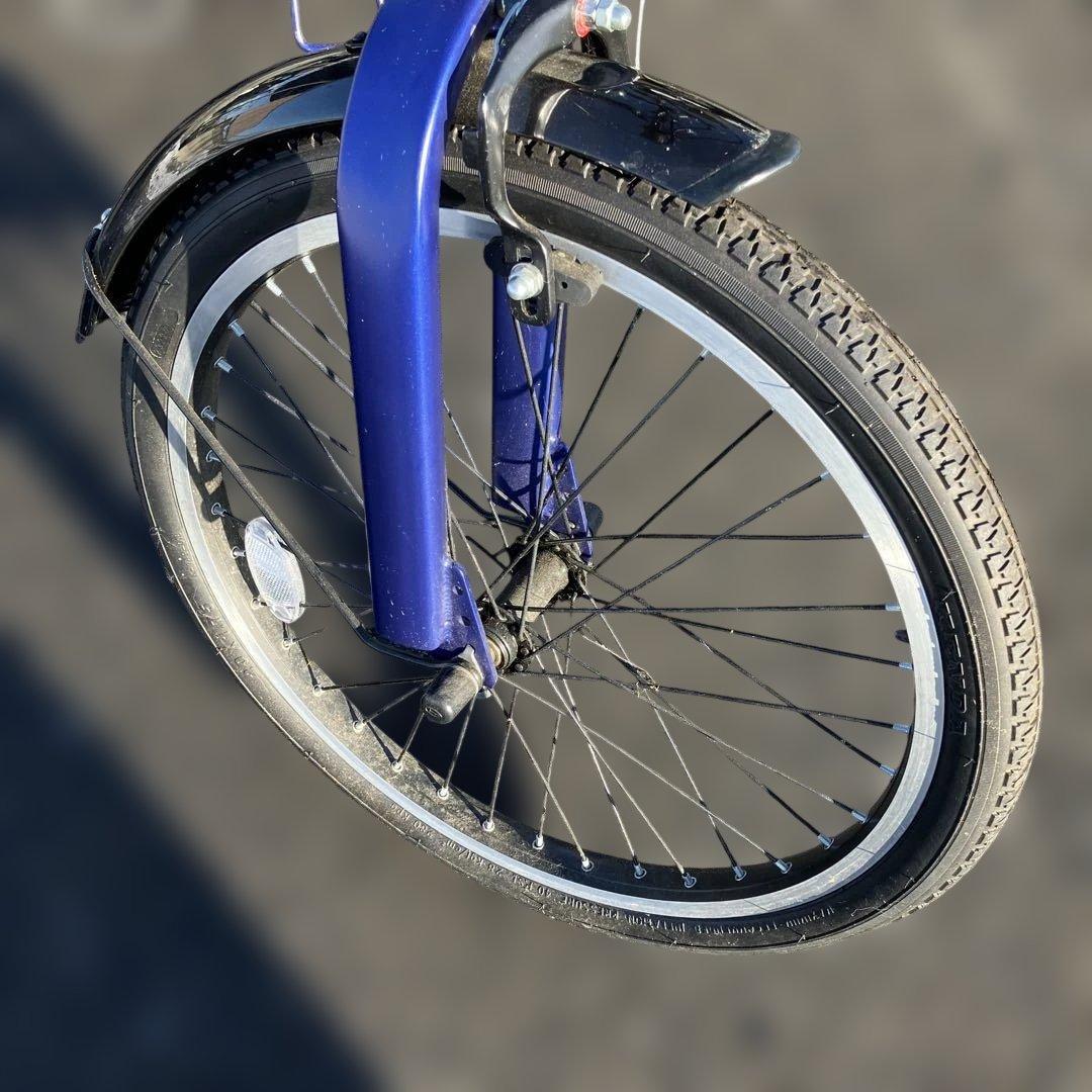 BAGGIO折りたたみ自転車 青 20インチ　ノーパンク