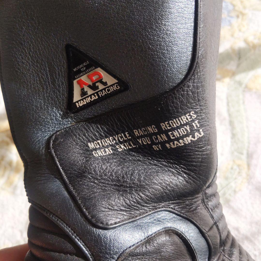 南海　ナンカイ　レーシングブーツ　黒　ブラック＆グレー