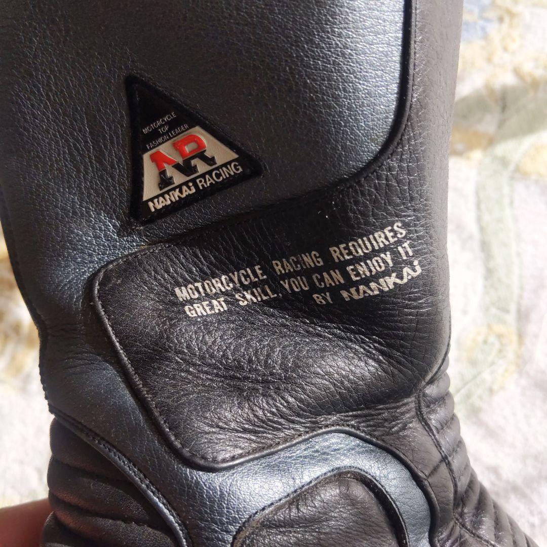 南海　ナンカイ　レーシングブーツ　黒　ブラック＆グレー