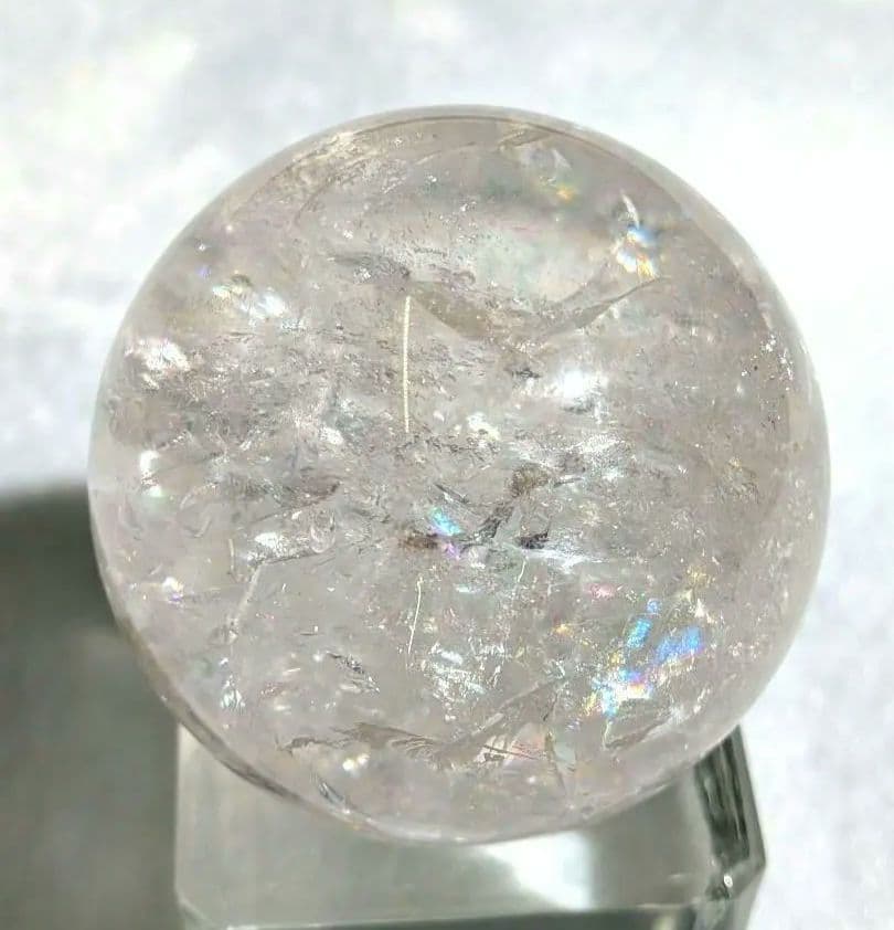 【高品質】天然石ピンクアゼツライト①スフィア4.1cm　丸玉　置物　新入荷❣️