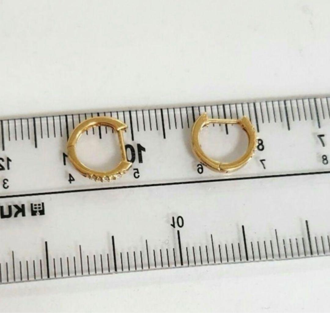 ジュエリー　ツツミ　K18 YG ダイヤモンドフープピアス 証明書付き