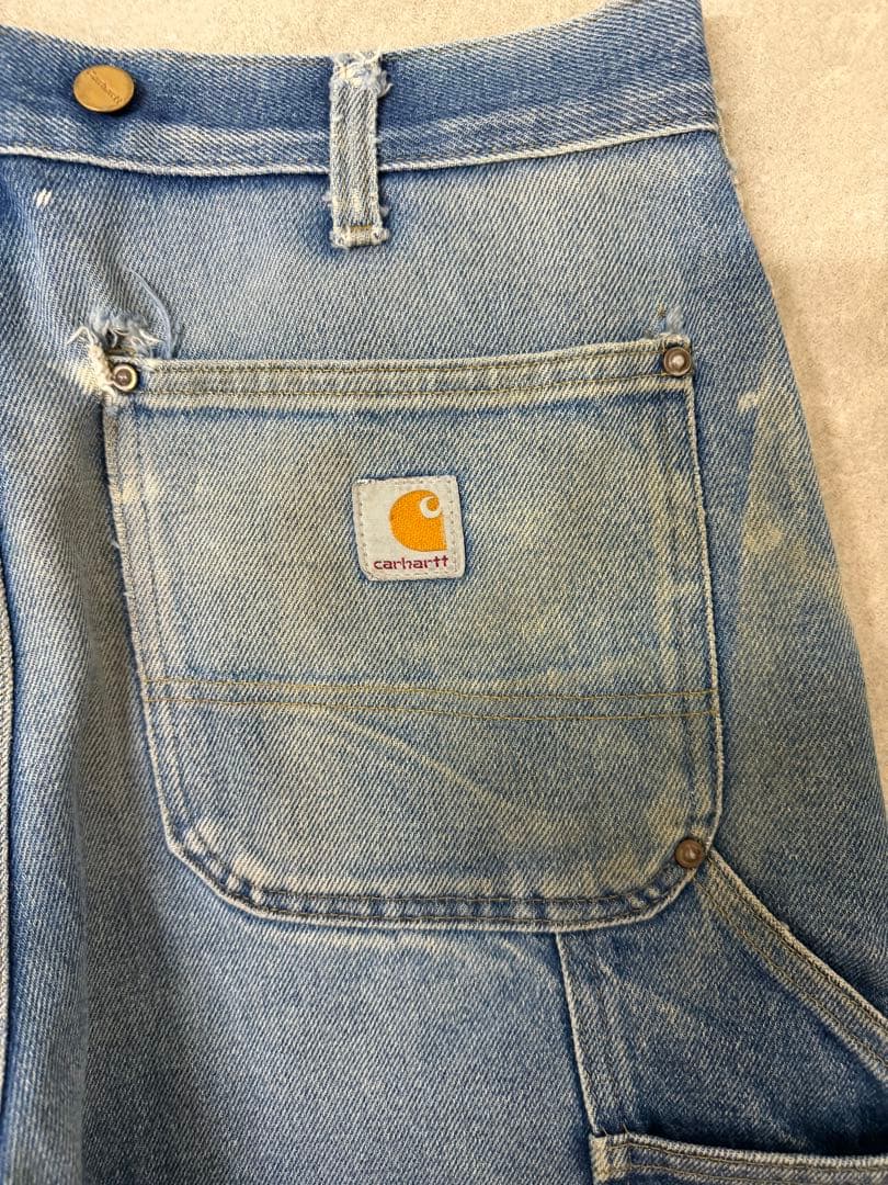 雰囲気抜群 アメリカ製 carhartt ダブルニーペインターパンツ デニム