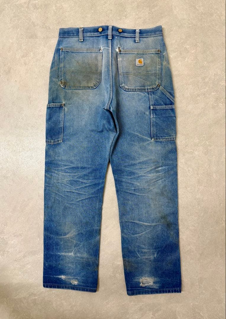 雰囲気抜群 アメリカ製 carhartt ダブルニーペインターパンツ デニム