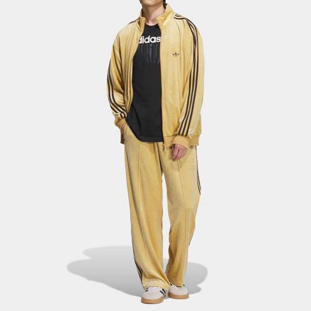 adidas ベロア トラックジャケット パンツ 上下 セットアップ L