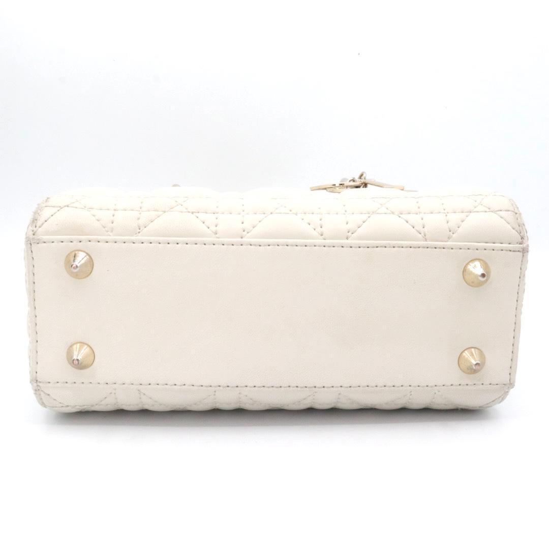 美品　クリスチャン　ディオール　レザー　２WAY ショルダーバッグ　ホワイト