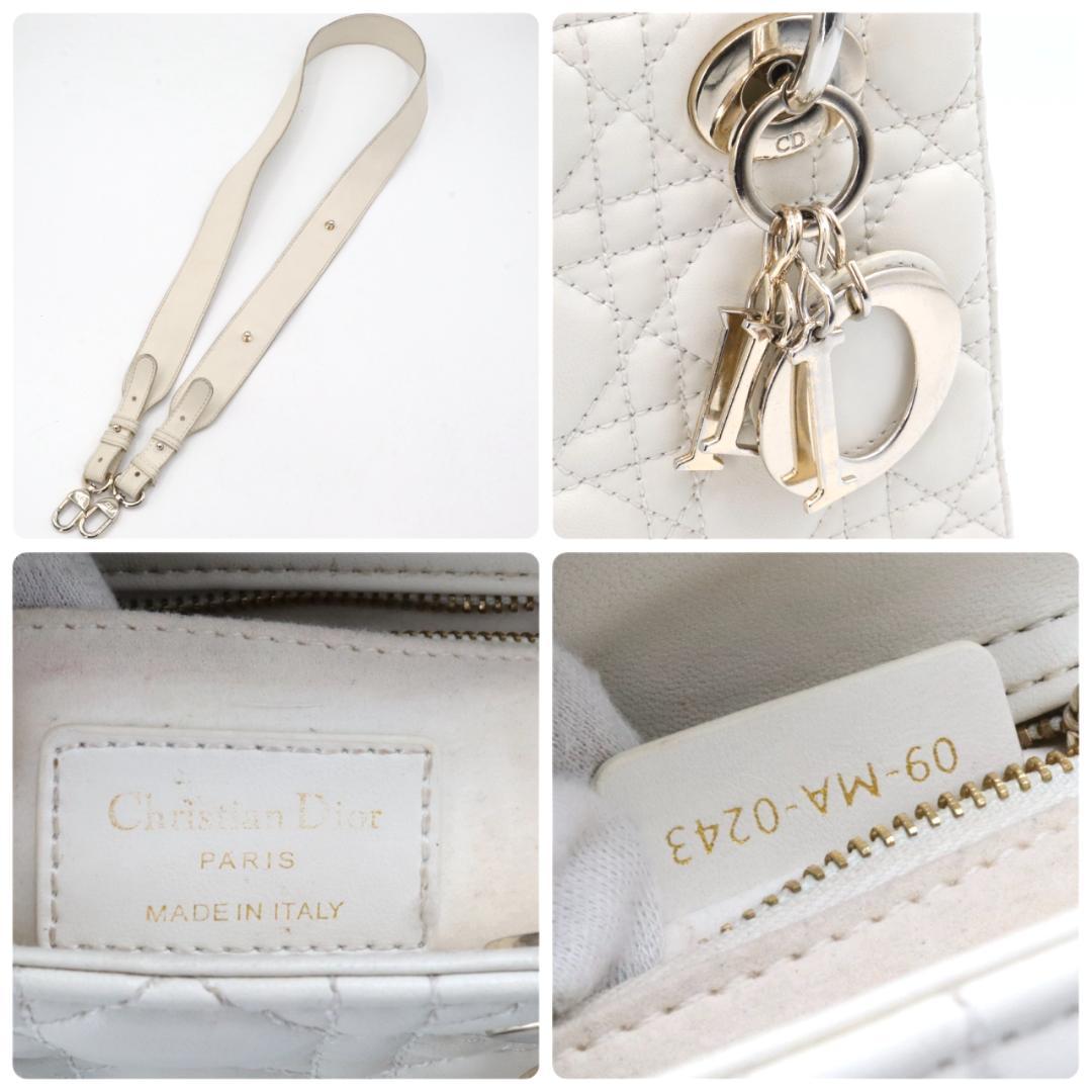 美品　クリスチャン　ディオール　レザー　２WAY ショルダーバッグ　ホワイト