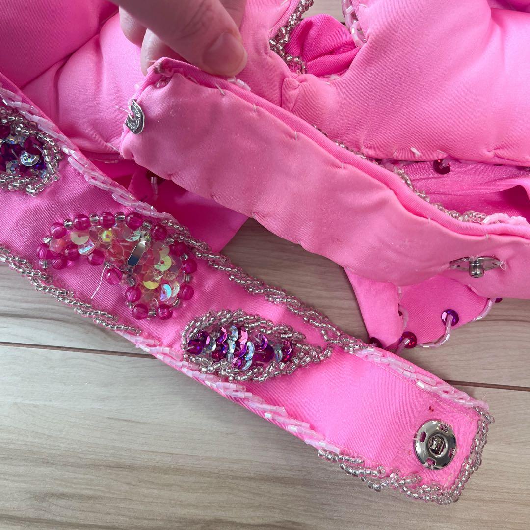 エジプト製ベリーダンス衣装 ピンク ドラムソロ　ミニスカート