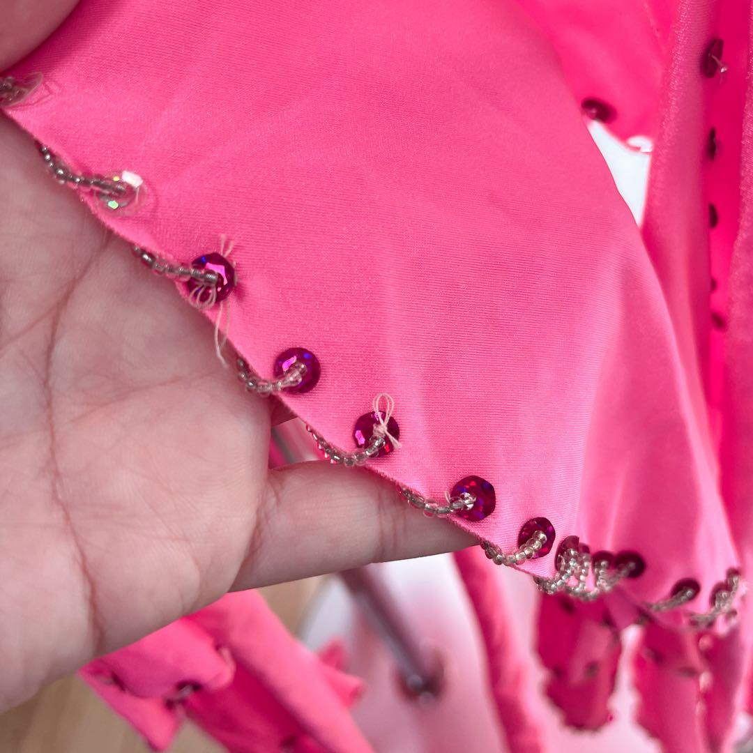 エジプト製ベリーダンス衣装 ピンク ドラムソロ　ミニスカート