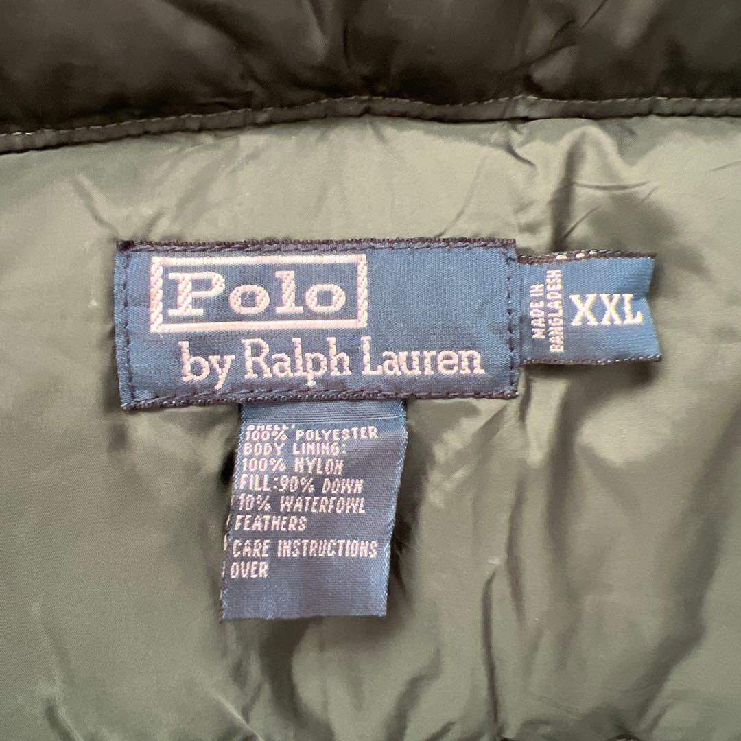 ポロバイラルフローレン　ダウンベスト　XXL　緑　フード付